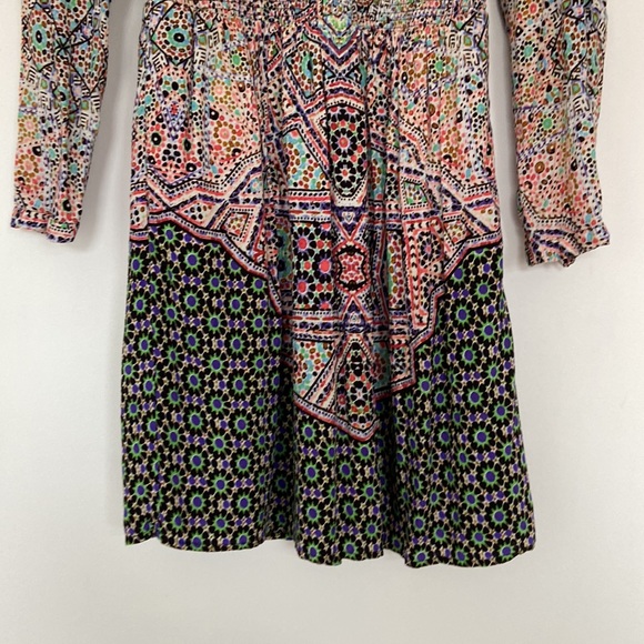 Anthropologie Maeve colourful abstract print smocked top dress - Picture 4 of 9